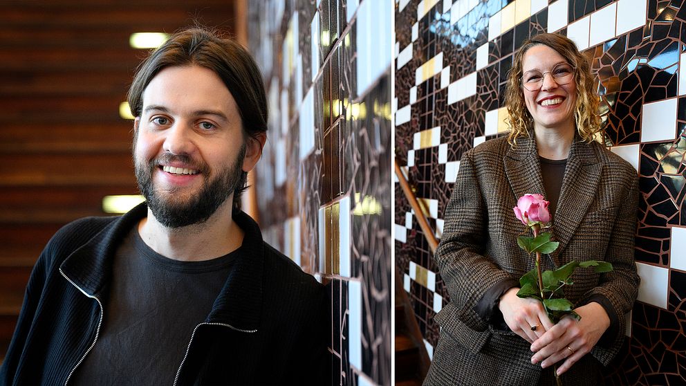 Ernst de Geer och Josefin Neldén efter att de nominerats till Guldbaggen 2025.