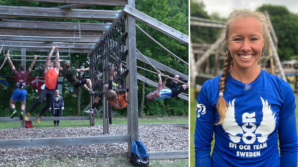 SM-mästaren Sara Bäckström till vänster och OCR-tävling till höger