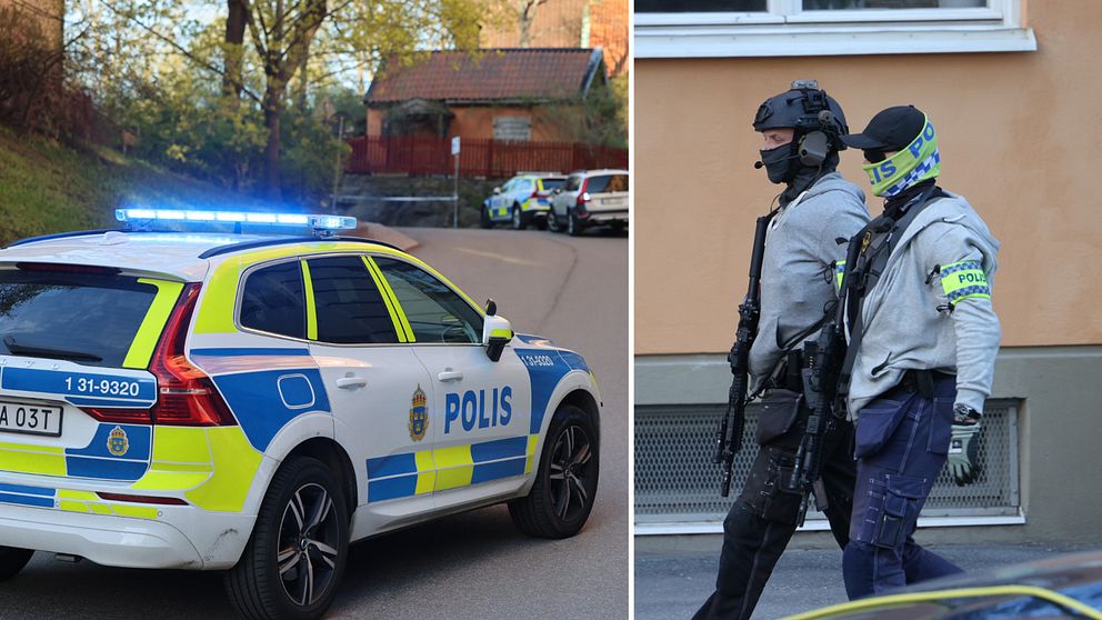 Skjutning på Södermalm i Stockholm. Polisen har spärrat av området.