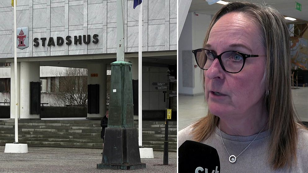 Stadshuset i Nyköping och Carina Wallin (S) ordförande vård- och omsorgsnämnden.