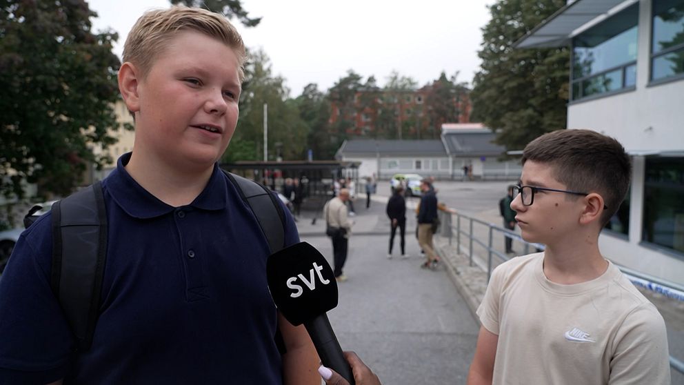 Elever på skolan i Trångsund angående skjutningen.