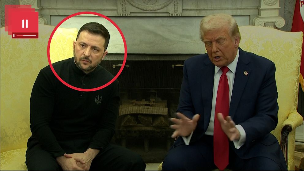 Volodymyr Zelenskyj och Donald Trump i Ovala rummet.