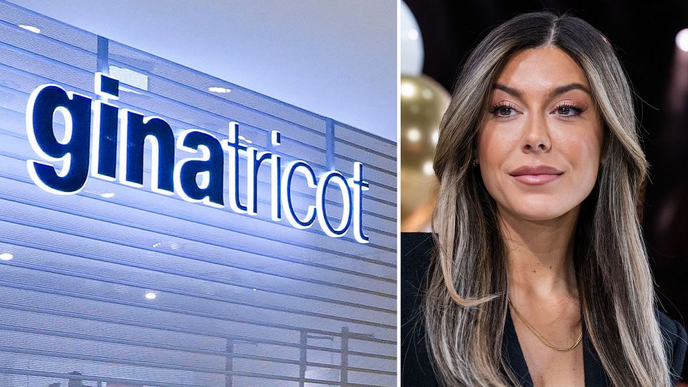 Skylt på Gina Tricot och bild på influencern Bianca Ingrosso