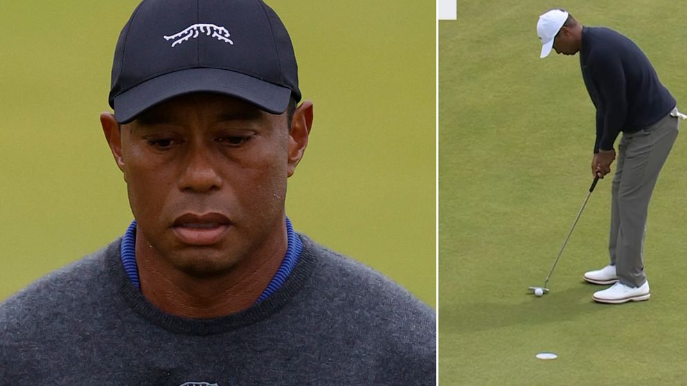 Tiger Woods hade en blytung andra dag på The Open.