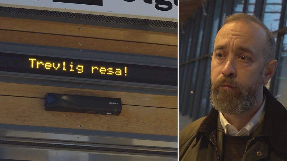 David Lundberg, busschef JLT. Gråhårig medelålders man med skägg står på resecentrum i Jönköping och kollar på reportern.