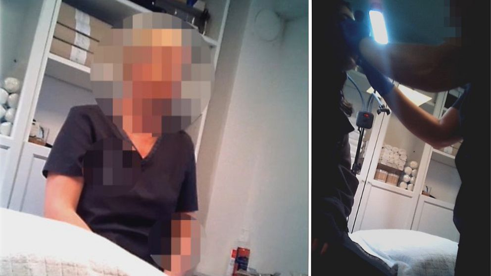 Den dömda kvinnan erbjuder SVT:s reportrar fillers trots att hon saknar utbildning.