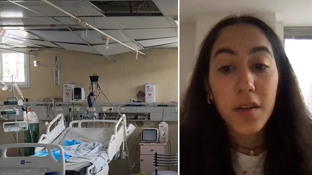 En sjukhussäng i Gaza