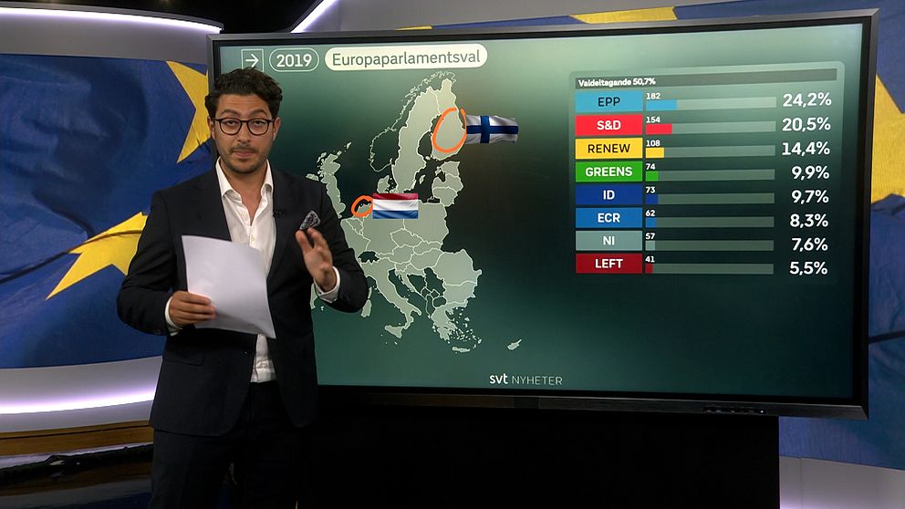 Fouad Youcefi vid SVT:s valskärm