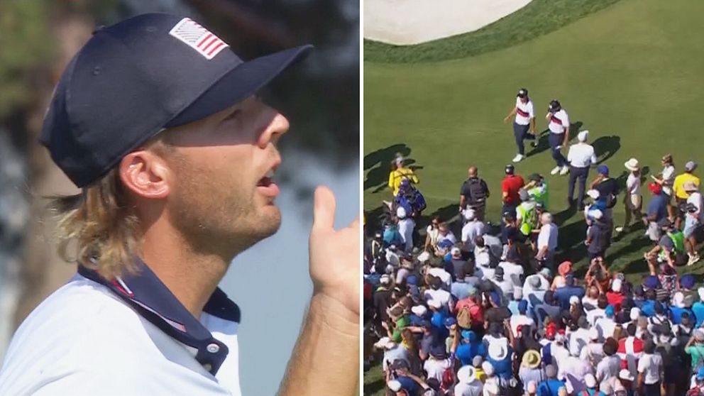 Sam Burns sänker en putt i Ryder Cup – körde över Åberg och Hovland