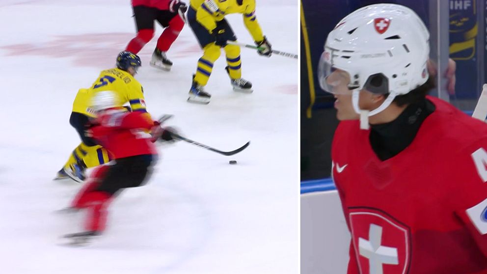 Schweiz fick en tveksam utvisning i JVM-kvartsfinalen