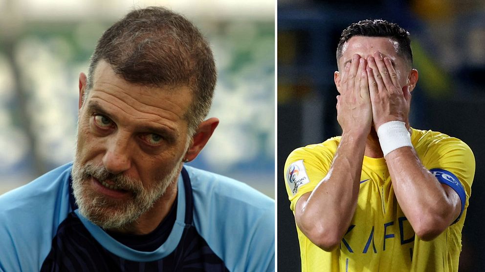 Slaven Bilic (till vänster) är kritisk till att lag som Cristiano Ronaldos Al Nassr har mycket bättre förutsättningar än de flesta andra.