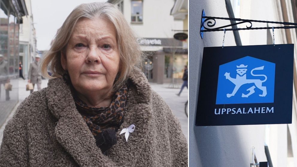 Kvinna från Hyresgästföreningen och bild på Uppsalahem.