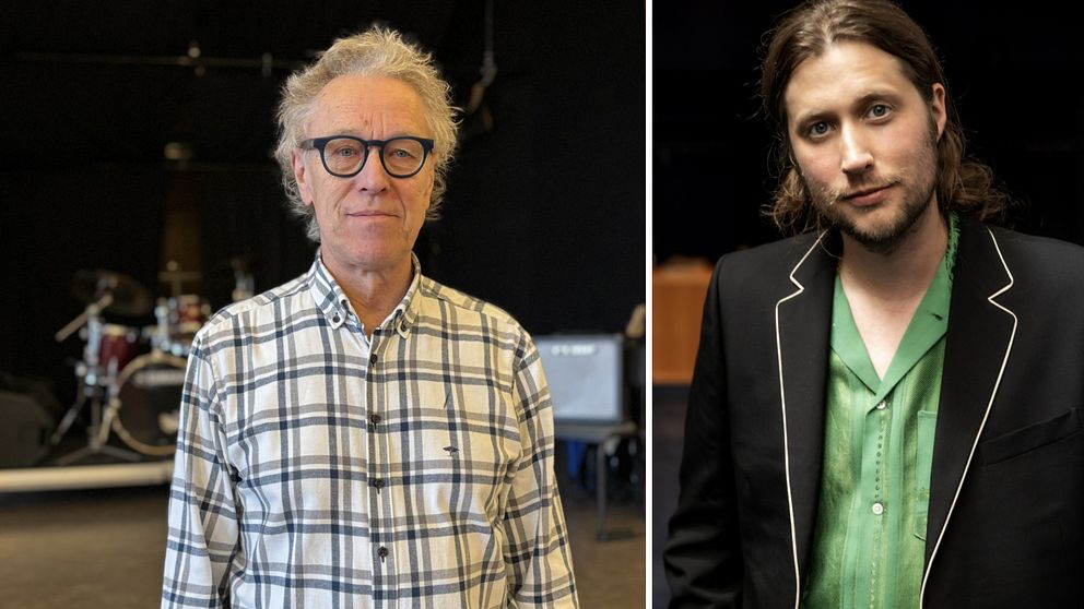 Musikläraren Henrik Bergion och Ludwig Göransson.