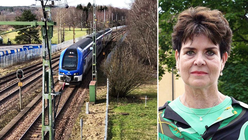 Ett tåg och en kvinnlig expert.