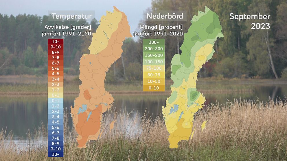 SVT:s meteorolog Per Stenborg sammanfattar det svenska septembervädret 2023 på en och en halv minut.