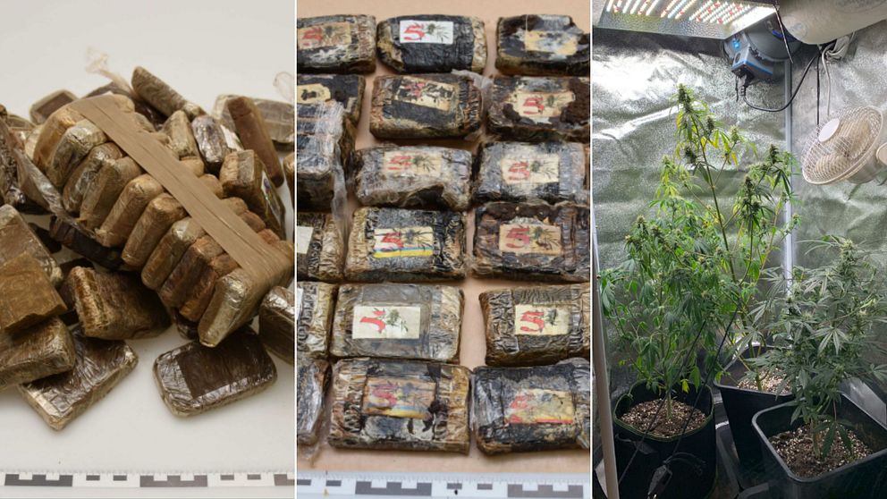 Bilder på narkotika ur polisens förundersökningsprotokoll