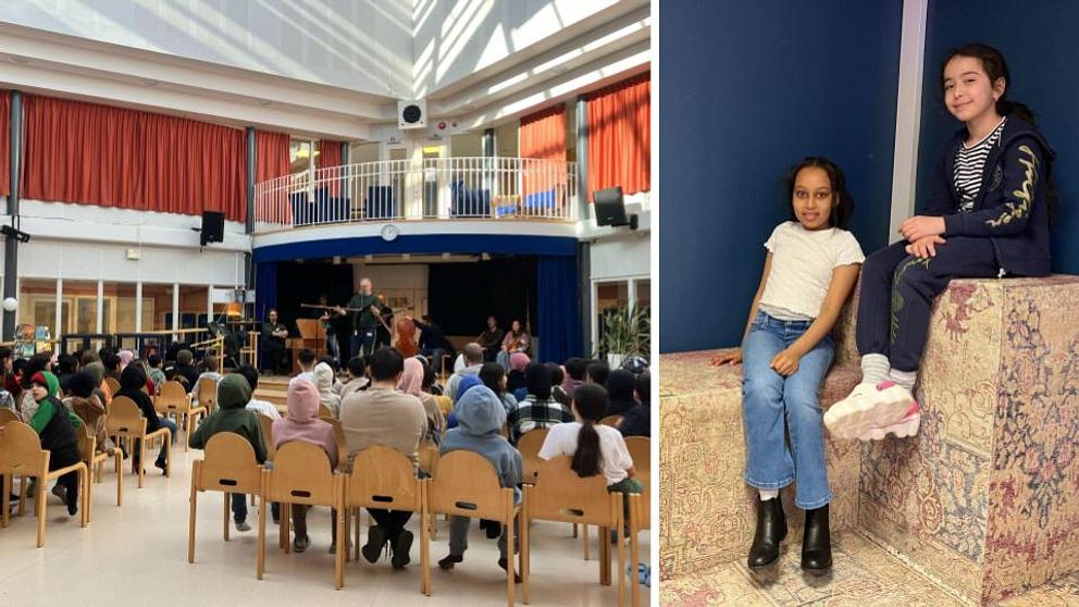 Konsert på skola/två flickor