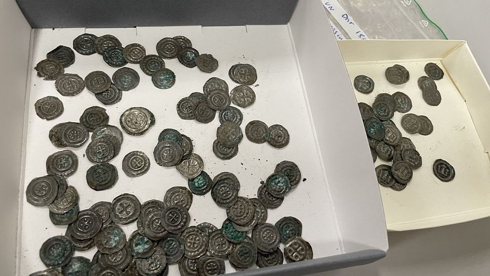 Unikt fynd av silvermynt från 1100-talet