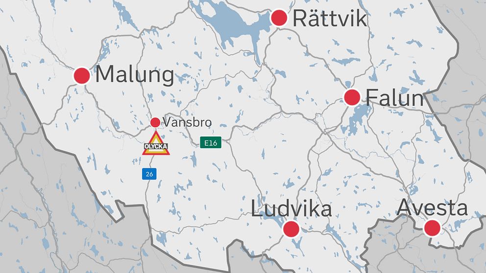karta över Dalarna.