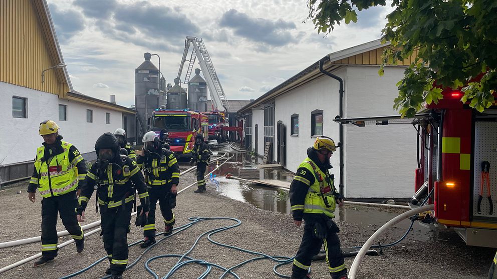 brand i ladugård i Åstorp