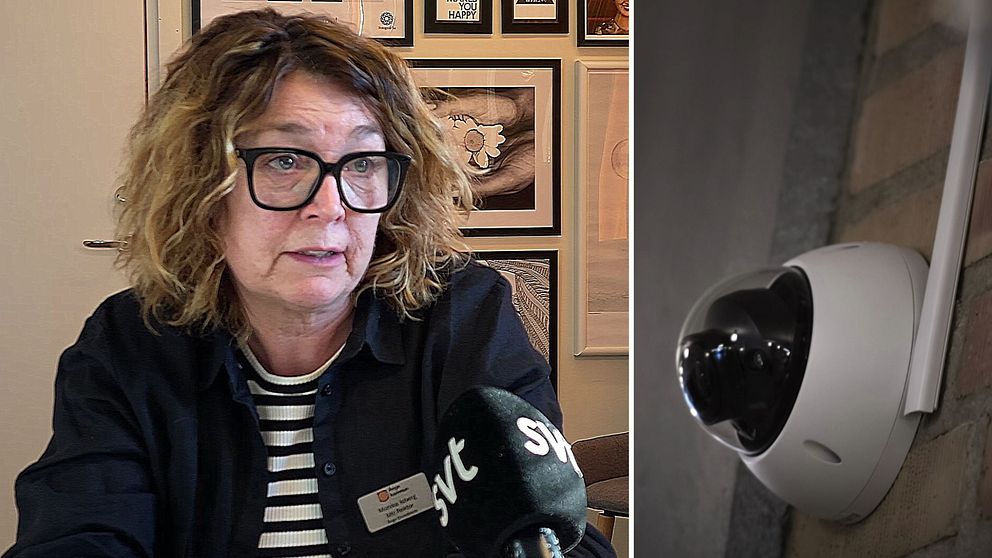 Ånge grundskolas bitränadre rektor: Monika Isberg, och en övervakningskamera.