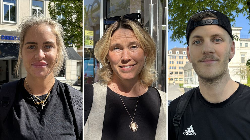 Lizette, Carina och Simon i centrala Jönköping