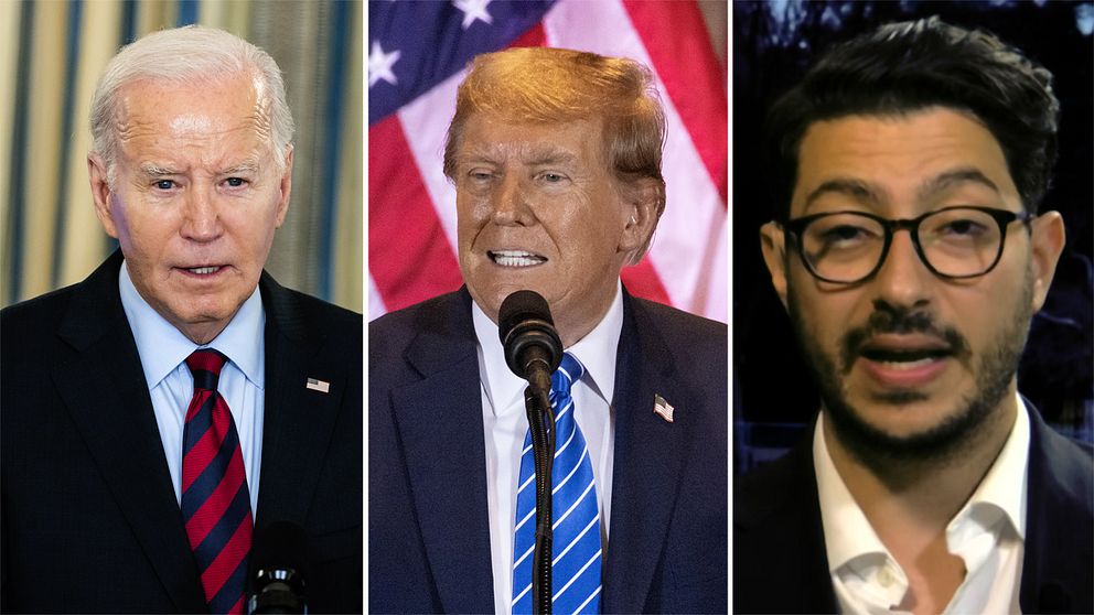 Joe Biden, Dondald Trump och SVT:s Fouad Youcefi