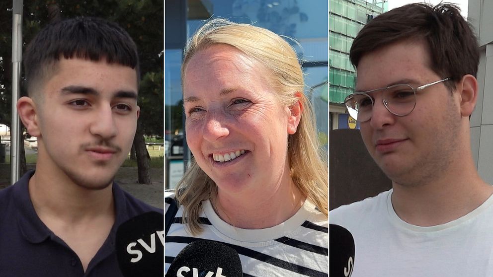 Porträttbilder på tre personer, två män och en kvinna.