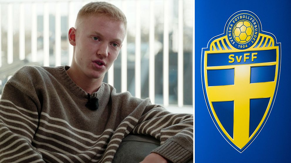 Hugo Larsson, svensk fotbollsspelare i landslaget och i tyska Eintrach Frankfurt.