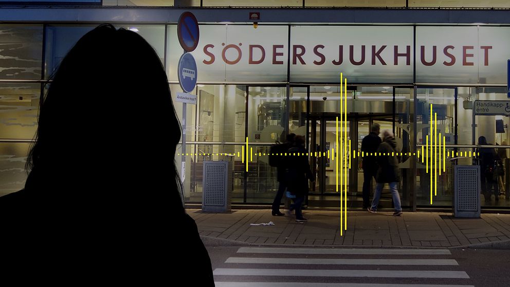 Sjukhusentré i skymningen.