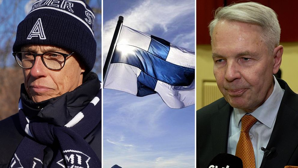 Alexander Stubb/Finlands flagga/Pekka Haavisto