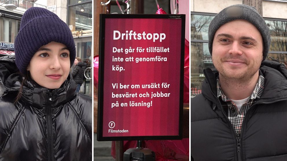 12-åriga Noomi, en skylt på Filmstaden med rubriken ”Driftstopp”, Johan Forsberg.