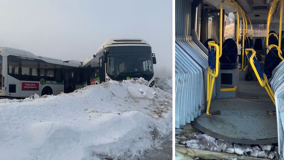 En buss vek sig och gick av på mitten i Sundsvall under måndagsmorgonen.