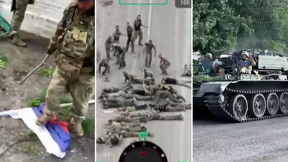 Ukrainska soldater i ryska Kursk