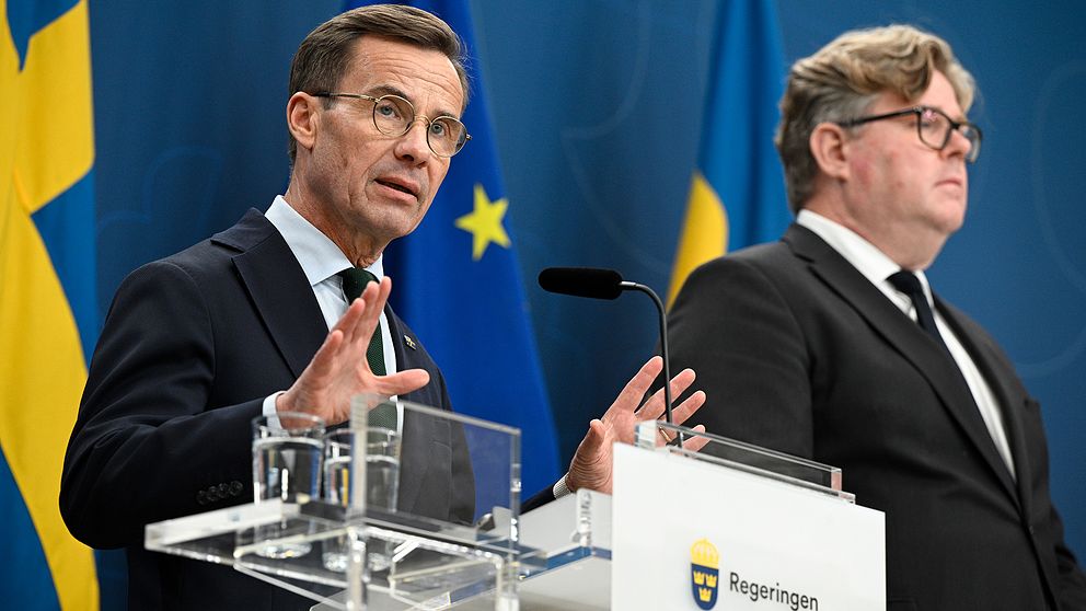 Statsminister Ulf Kristersson och justitieminister Gunnar Strömmer.