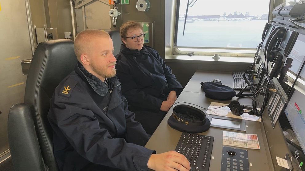 fartyg, ombord, två män,