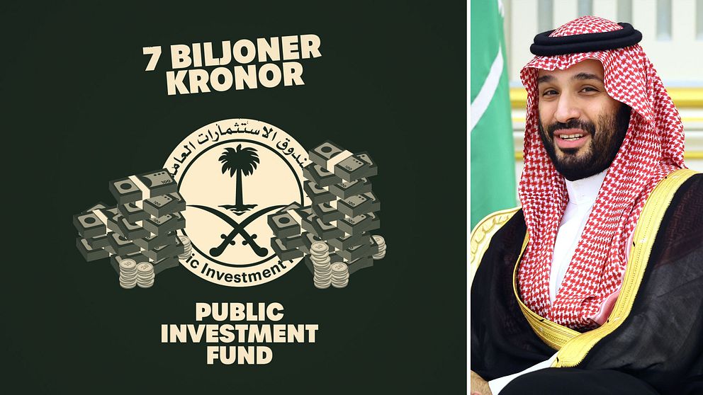 Starta klippet för att få reda på vad Saudiarabien lägger sina enorma tillgångar på inom sport- och nöjesvärlden. Till höger syns landets kronprins Mohammed bin Salman.
