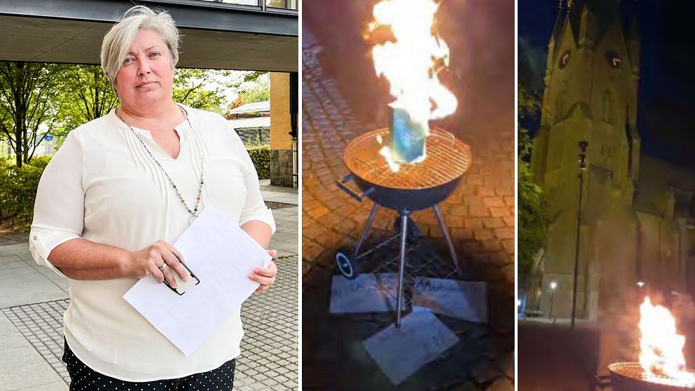 Åklagare Eva Nemec Nordh, koran på en grill, domkyrkan i Linköping.