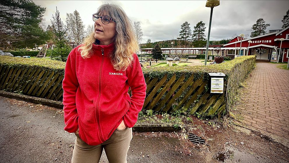 Platschefen Tina Lindström vid Sommarvik camping.