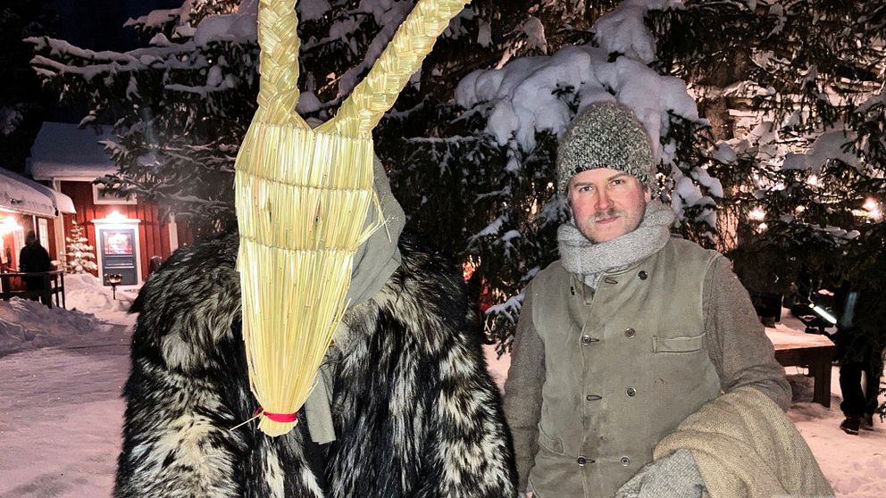 Bild på Julbocken och hans kompanjon Luffarfrans.