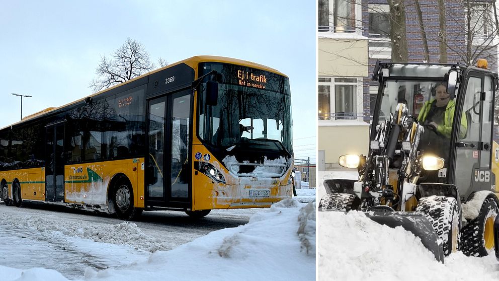 Snön som har dragit in i Värmland ställer till det för trafiken, både för kollektivtrafiken och bilisterna.