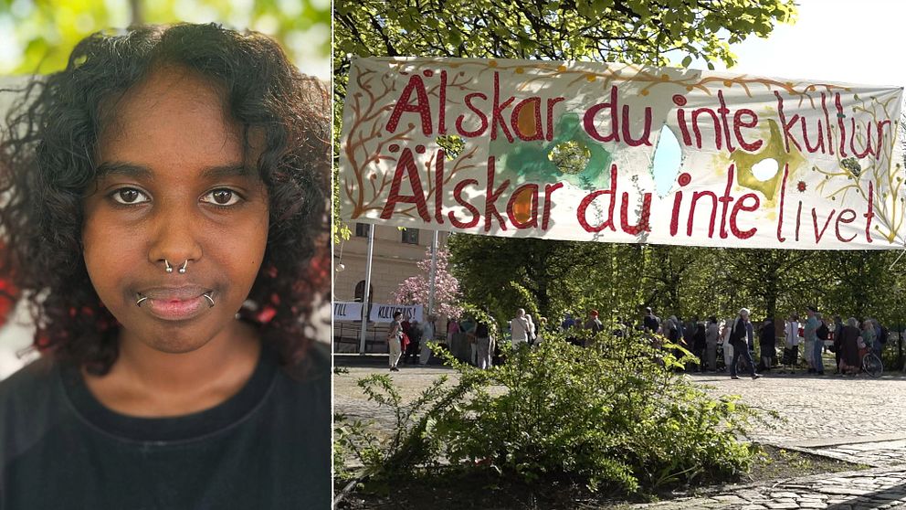 SVT följde torsdagens manifestation för att behålla rådhuset i Västerås. Sofia Haynof, 18, kämpar för att kommunen inte ska sälja den gamla byggnaden och i stället skapa ett kulturhus.