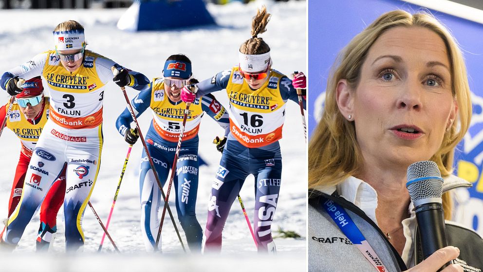 Pernilla Bonde och skidåkare