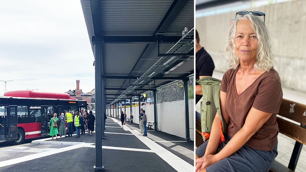 bussterminalen vid slussen och en resenär