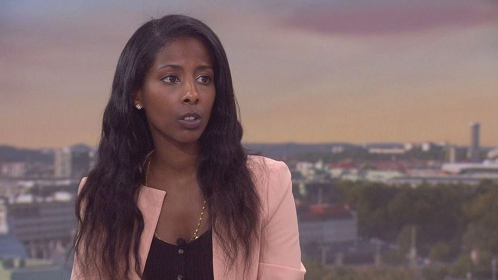 SVT:s kriminalreporter Sofia Yohannes intervjuas i studion.