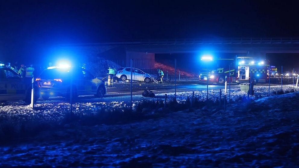 En olycka på en väg.