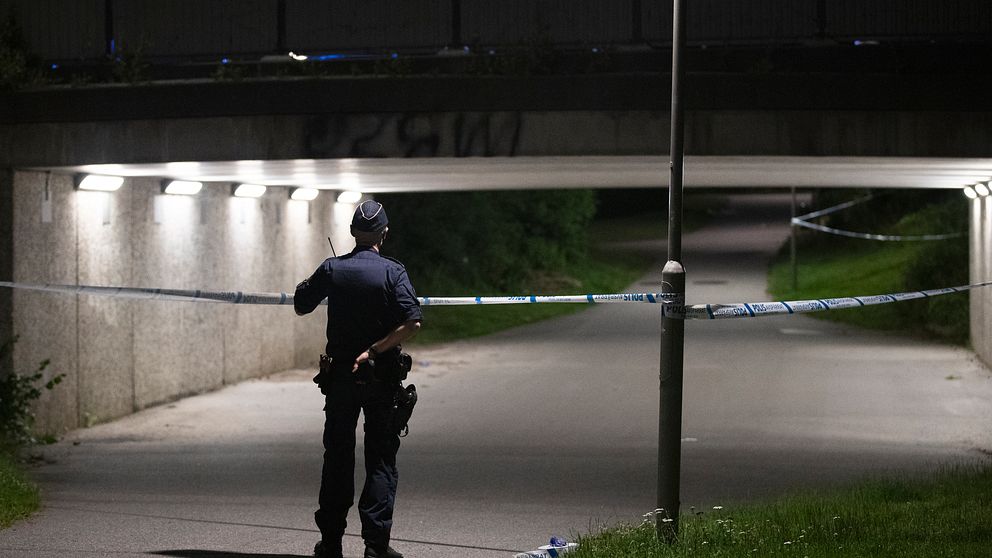 Tunnelgången i Bagarmossen där den mördade pojken hittades i närheten.