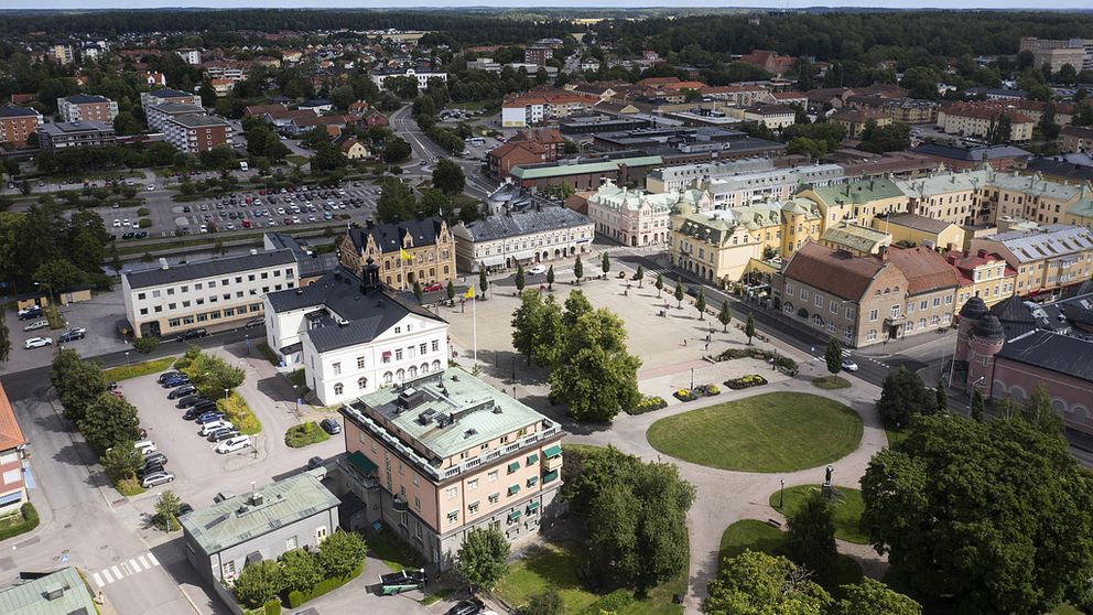 Vy över Köpings centrala delar.
