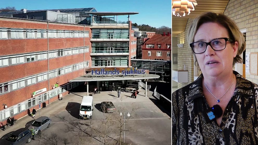 Regionstyrelsens ordförande Mikaela Waltersson (M) berättar om läget med personalen vid de tre sjukhuse inom Hallands sjukhus