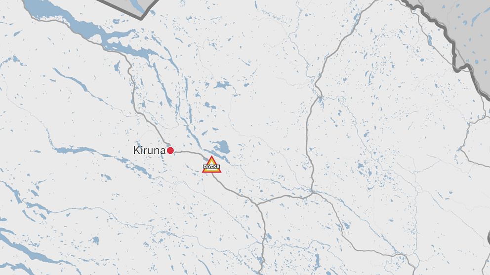 Olyckan inträffade söder om Kiruna.